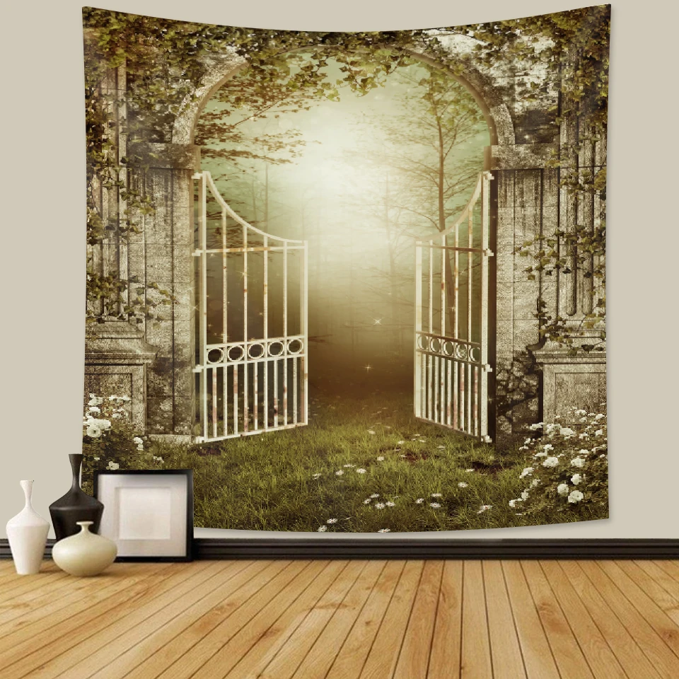 

Geheimnisvolle baum tapisserie tur wand hangen magie wald scenic bereich pilz elch Hippie Mandala wand teppich DEKORATION