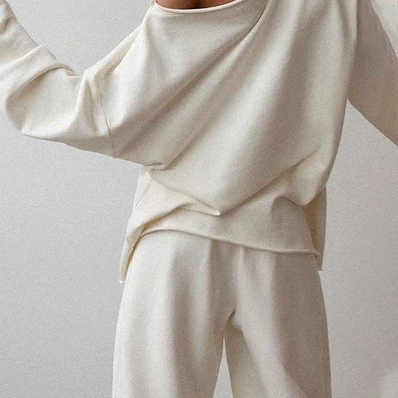 

Women's Tracksuit O-Neck High Waist Elastic Long Sleeves Tops+Sports Pants Two Piece Set Female 2021 Autumn Ladies Casual Suits