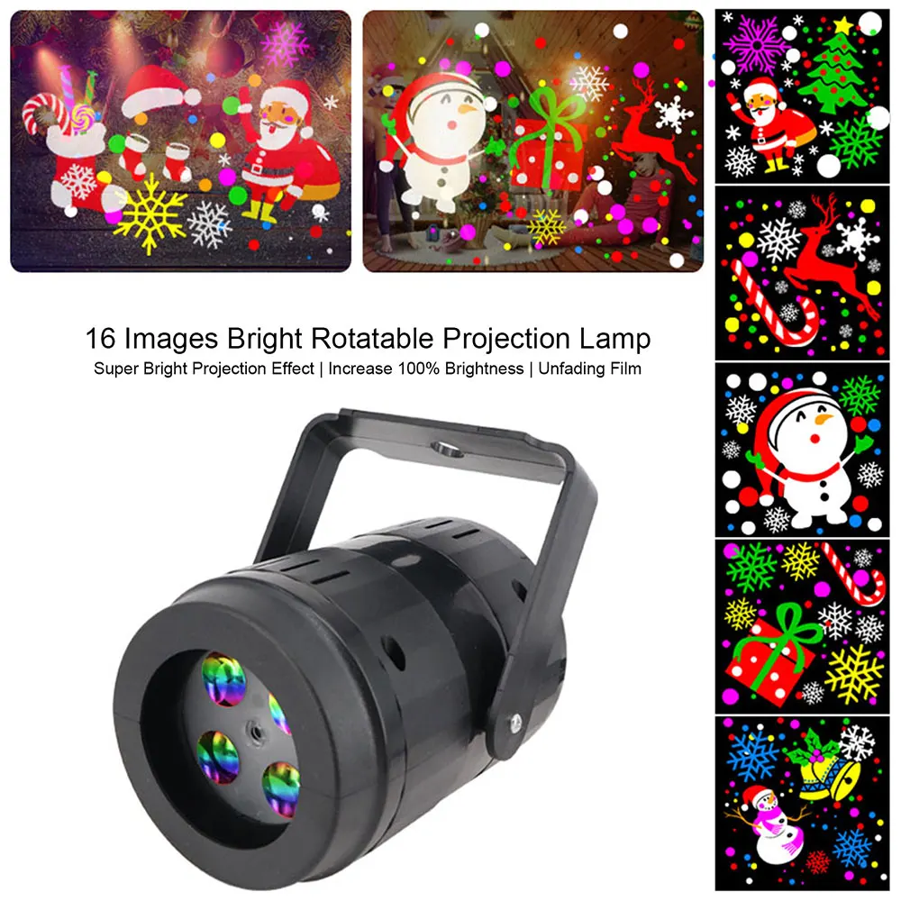 Светодиодный вращающийся проекционной лампы высокого Яркость Рождество лампа 16