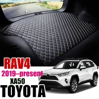leather car trunk mat for toyota rav4 2019 2020 trunk boot mat xa50 cargo tray slip rear cover pad