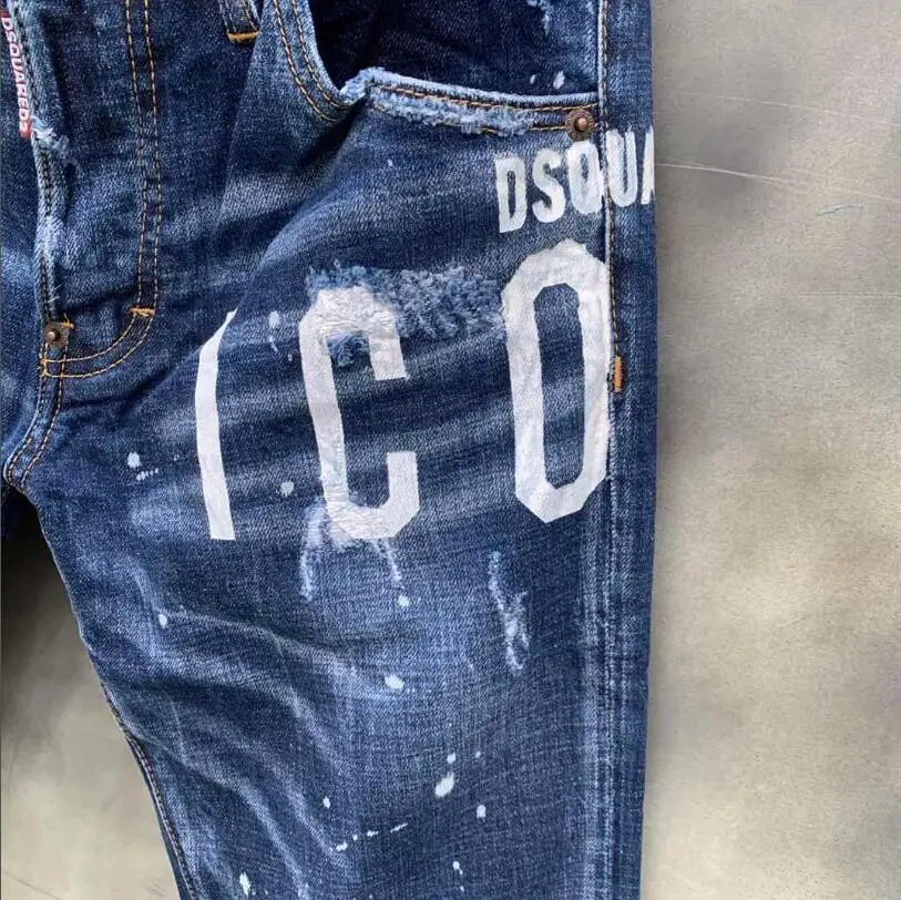 ripped jeans for teen girls classic,Authentic DSQUARED2,Retro,Italian brand ,Women/Men Jeans,locomotive,Jogging jeans,DSQ020