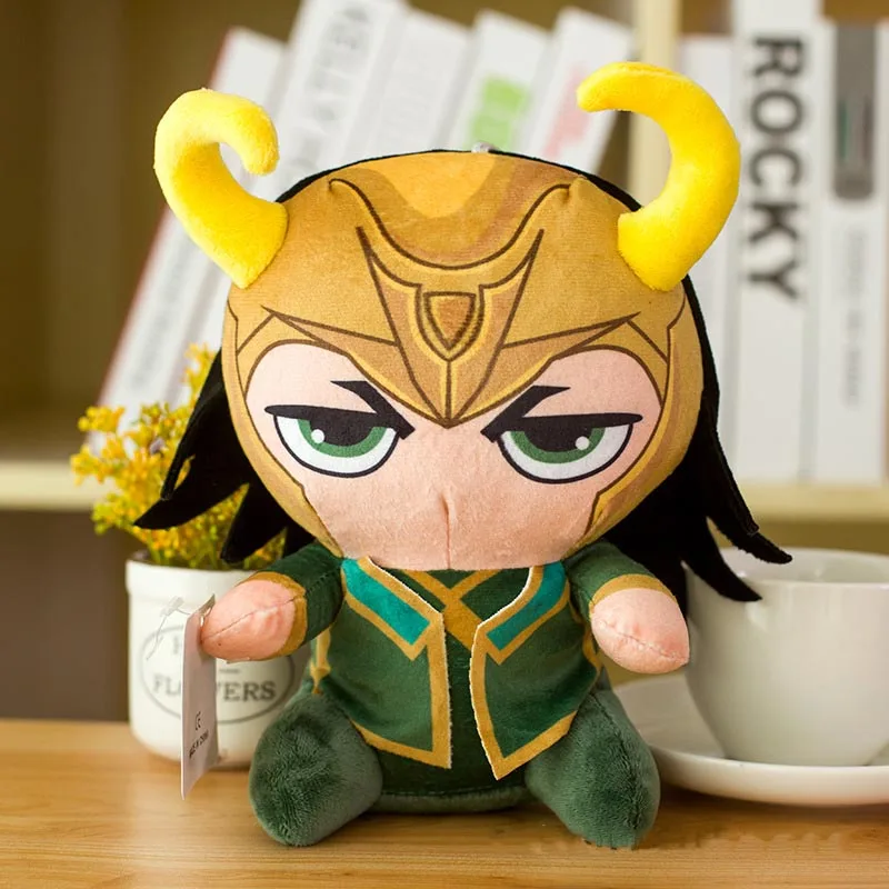 

2022 New Anime 25cm Marvel Avenger Loki Spiderman Us Captain America Soft Plush Toys Children Hulk Thor kids Christmas gifts