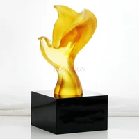colored glaze trophy crystal trophy business award gift corporate party award souvenir creative gift peace dove