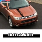 Для Mitsubishi Outlander PHEV автомобильный Стайлинг переводные наклейки с решетками Автомобильная дверь боковая юбка декоративные наклейки капот спортивные полосы