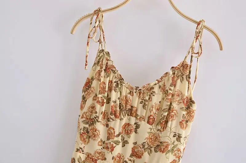 

Spring summer women dress floral print spaghetti straps v neck backless sexy beach boho long dress with ruffles mujer