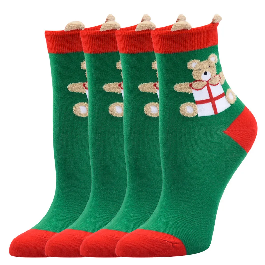 Повседневные деловые носки для работы 3D рождественские принт лося Санта-Клауса