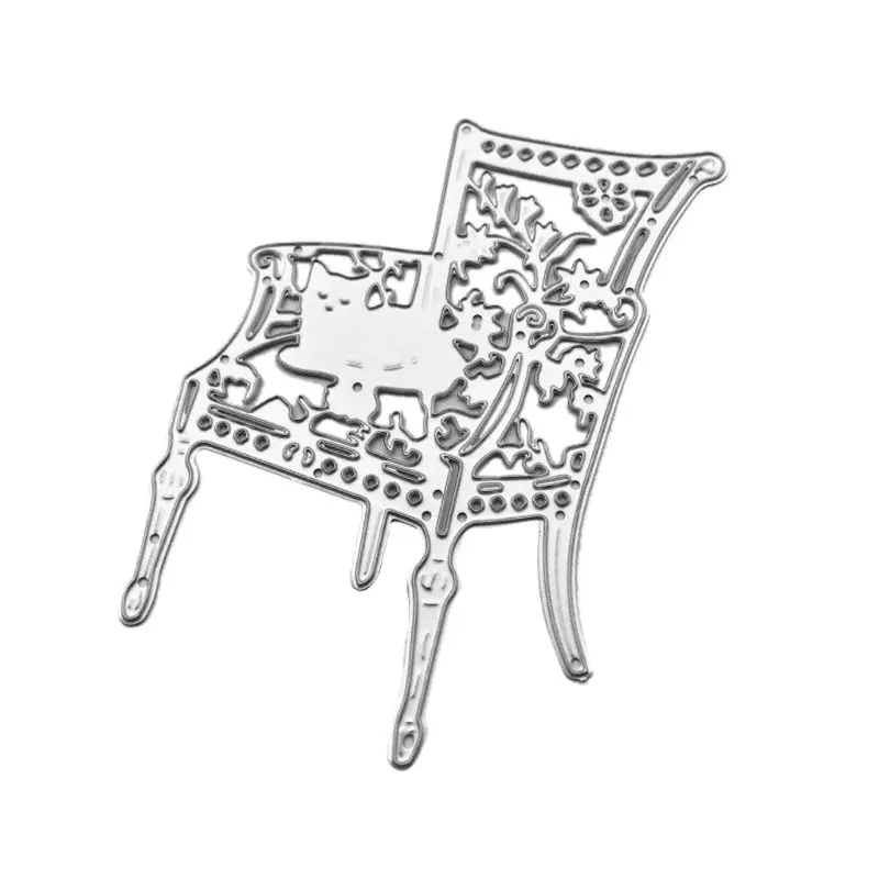 Стул кошка металлические режущие штампы Трафаретный Скрапбукинг DIY штамп для