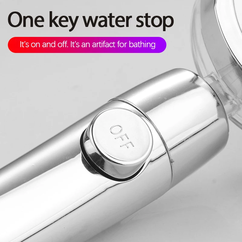 High Pressure Water Saving Spray Shower Head 360 Rotated Rainfall Bathroom Hand-held Pressurized Massage | Обустройство дома