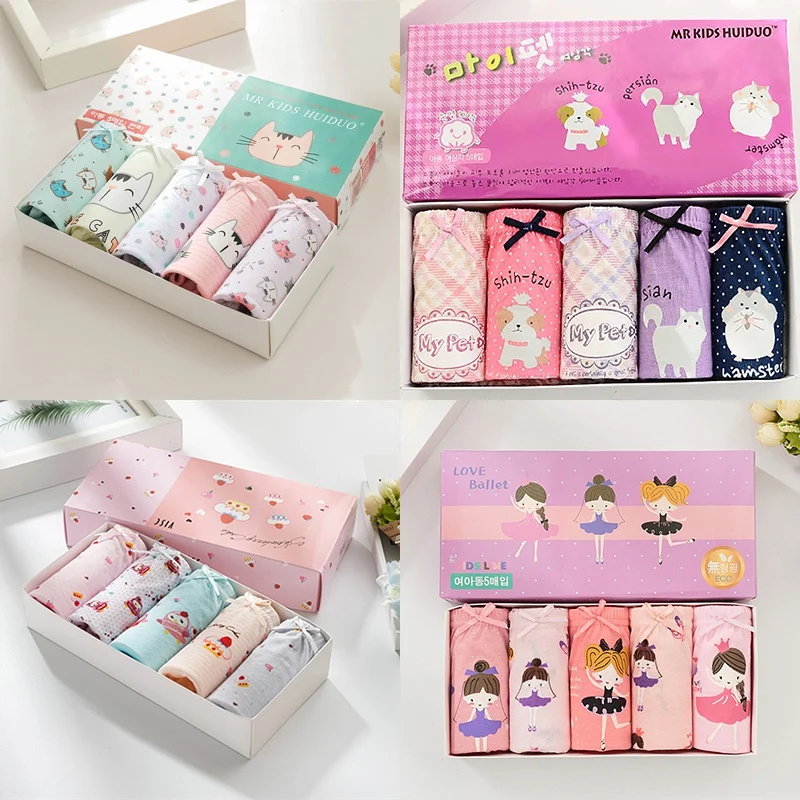 2019 детские трусики 5 шт. нижнее белье для девочек милые дышащие с рисунком детская