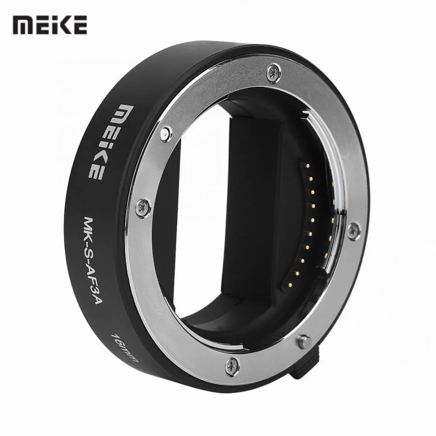 Meike Удлинительное макрокольцо для автоматического 10 мм 16 мм для sony E-Mount DSLR камер FE-крепление A7 A7M2 NEX-F3 NEX-6 NEX-7 NEX-5T A6300 A6500 Камера