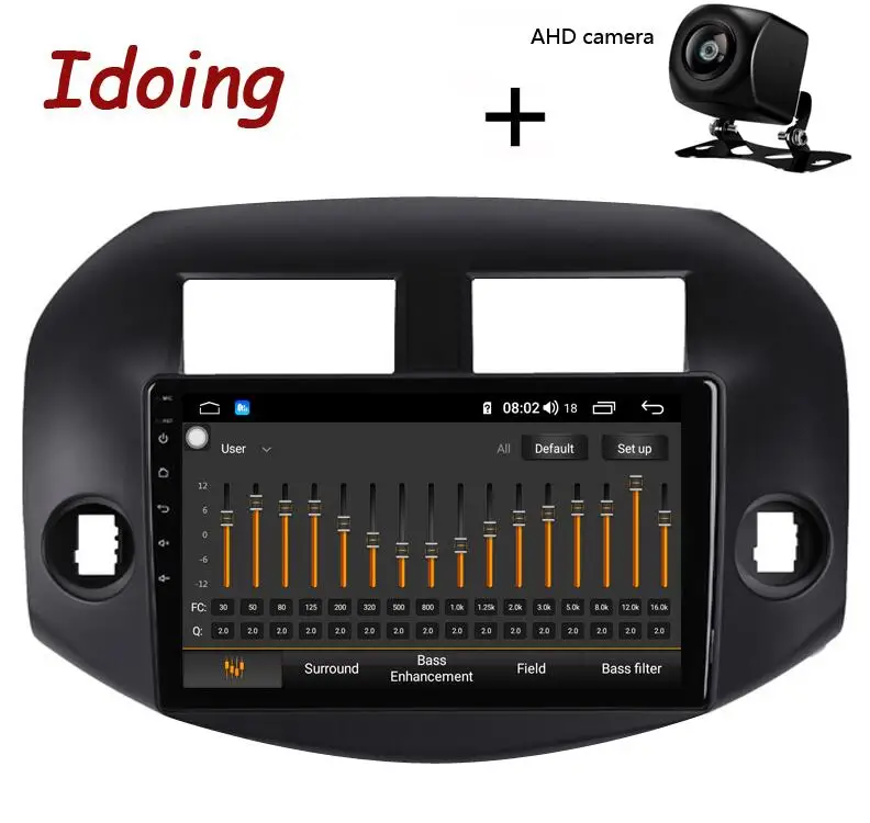 Standard with AHD Idoing 10," 4G+ 64G 2.5D ips Восьмиядерный 1 Din автомобильный Радио Android 8,1 мультимедийный плеер подходит для Toyota RAV 4 2007-2011 gps навигация 3g - Цвет: Standard with AHD