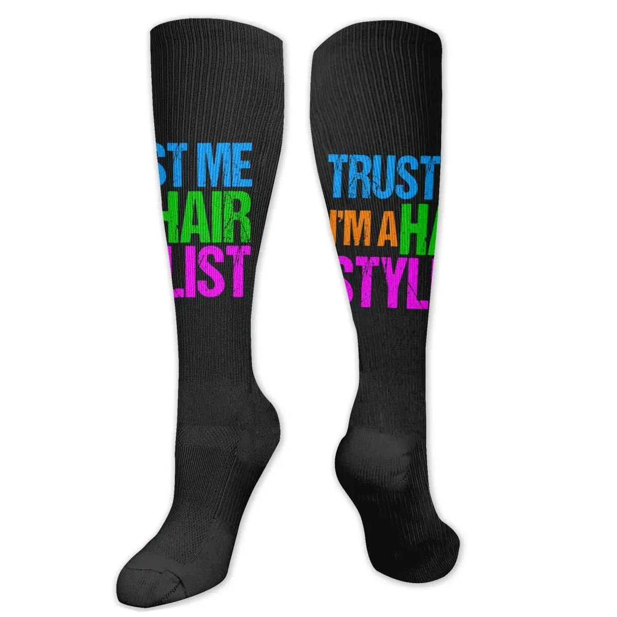 

Funny Hair Stylist Compression Socks For Women Men Plus Size Wide Calf For Nurses Running Athletic