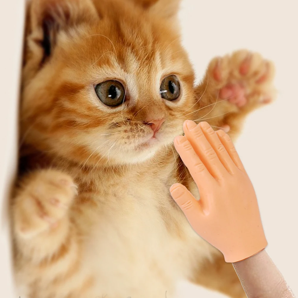 

5PCS Mini Finger Hands Model Funny Finger Puppet Creative Cartoon Rubber Finger Toy fidget toy for Cat Interactive toy for adult