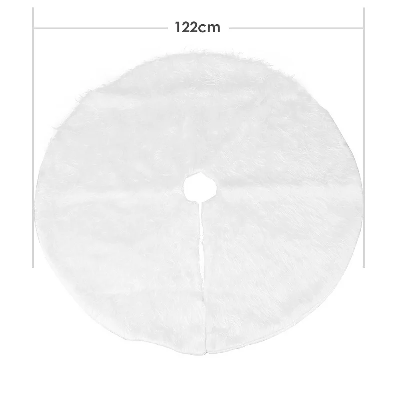 white 122cm 78/90/120 см юбки с рождественской елкой, круглый фиолетовый/белый плюшевый фартук, ковер, новогодний, Рождественский Декор, рождественские, вечерние, для дома, Прямая поставка - Цвет: white 122cm