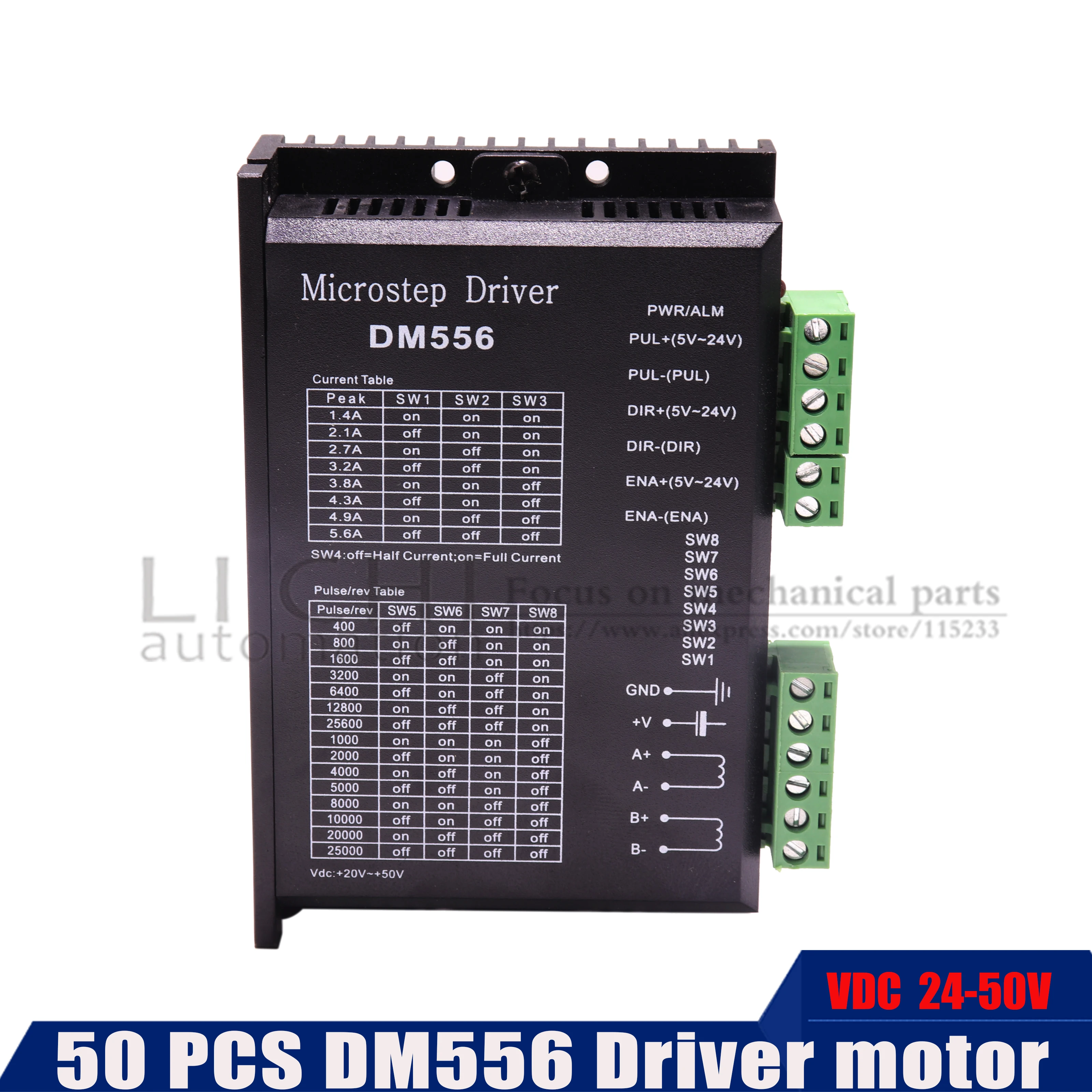 

DM556 Digital Stepper motor driver 50PCS 2 phase 5.6A for 57 86 stepper motor NEMA17 /23 /34 Stepper Motor Controller
