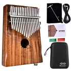 Muspor 17-клавишный EQ Kalimba, электрическое Пальчиковое пианино со встроенным звукоснимателем с 6,35 мм аудиоинтерфейсом и профессиональным чехлом Kalimba