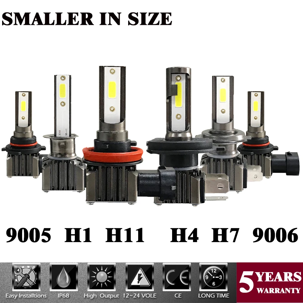 Комплект светодиодных автомобильных ламп H7 H11 9005 9006 H4 6000K 2 шт. | Автомобили и