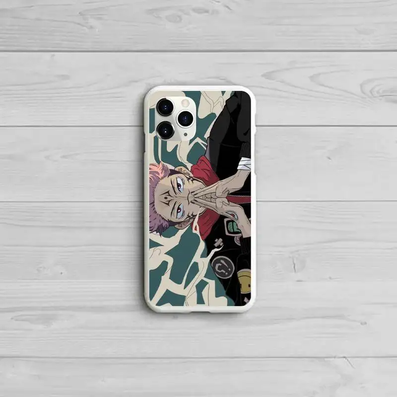 

Cartoon Anime Jujutsu Kaisen Phone Case Candy Color White for iPhone 11 pro XS MAX 8 7 6 6S Plus X 5S SE 2020 XR