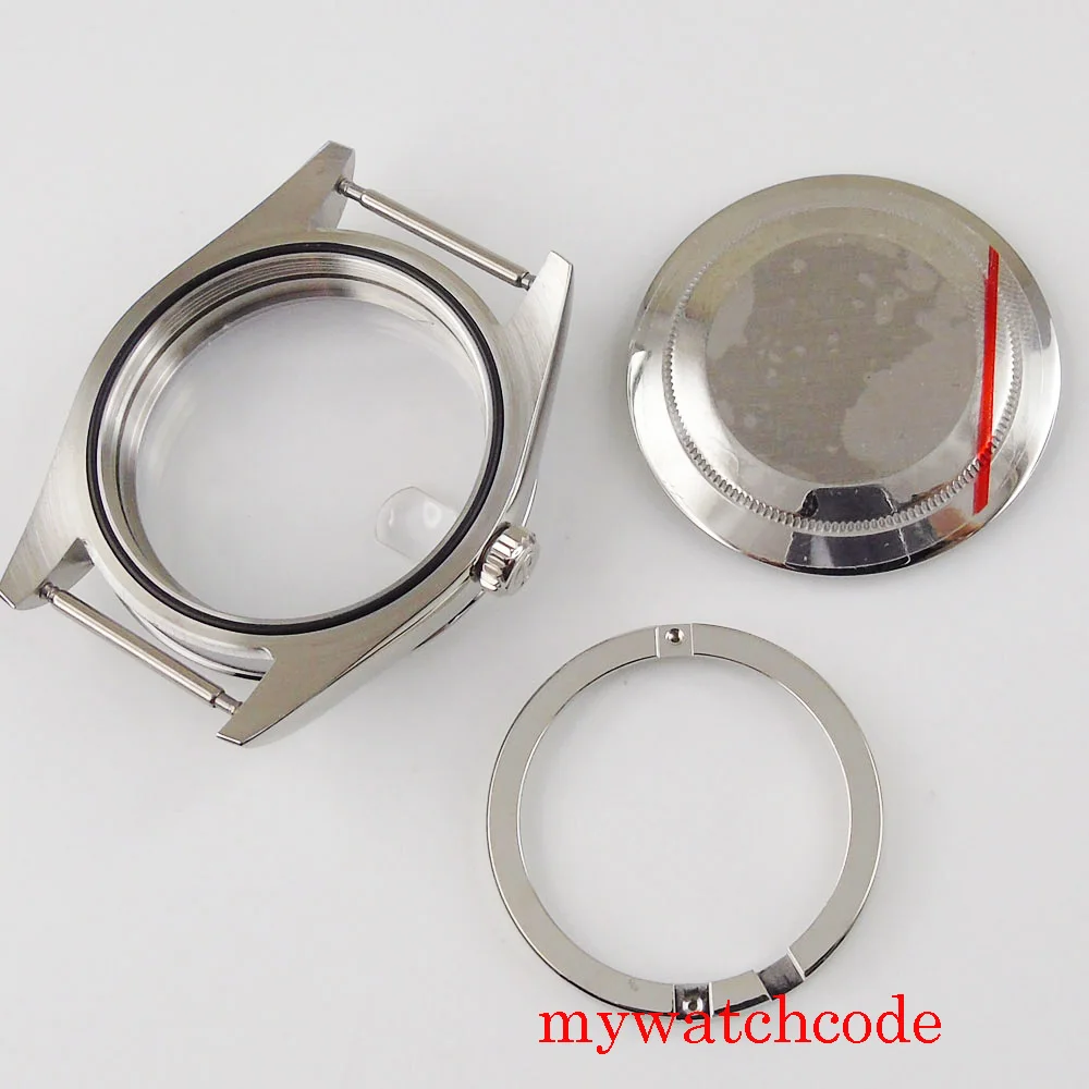 Роскошные 39 5 мм Parnis с сапфирами Стекло Для мужчин часы Чехол подходит