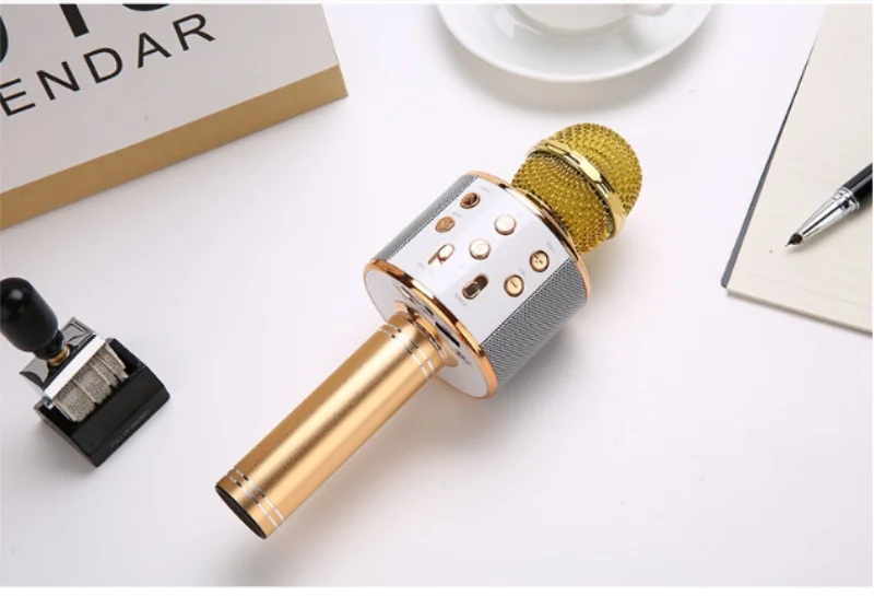 WS-858 Bluetooth беспроводной микрофон ручной караоке USB мини домашний KTV для