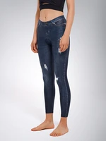 santic women cycling pants simulation jeans design bike road sponge padded cushion riding bicycle shorts long pants
