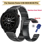 Ремешок из нержавеющей стали для Garmin Fenix 5 5S5X Plus6S 6X ProForerunner 935, быстросъемный металлический браслет 22 мм