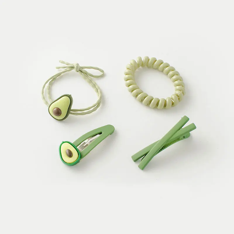 

Cute Small Fresh Hair Rope Hairpins Set Avocado Hairpin Egg Shape Rubber Bands Women Hair Clips Hairband Girl Creative Headdress