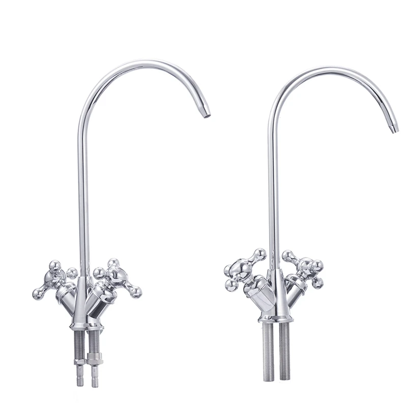 Смеситель с тремя вилками и поворотным носиком на 360 градусов из нержавеющей