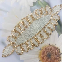 6pcs handmade rhinestone beaded patches sew on crystal patch beading applique