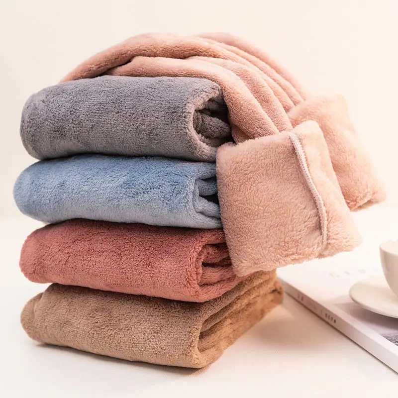 

Women sport autumn and winter thick pants plus velvet plus size trousers home beam feet warm pants female loose casual pajamas