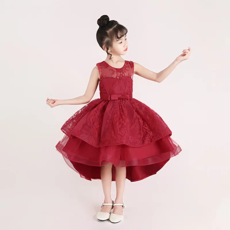 Новогодняя одежда кружевное платье для девочек рождественской вечеринки костюм