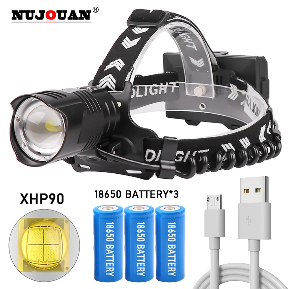 Drop Shipping Rechargeable Zoom LED Headlamp Fishing Headlight Torch Hunting Head Lamp Camping Headlamp Flashlight Head Light to