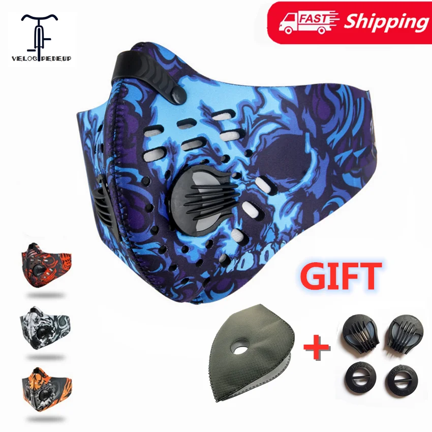 

In Stock Activated Carbon Filter Face Mask Anti Pollen PM 2.5 Air Pollution Mouth Masker Cycling Sports Riding Dustproof Masks