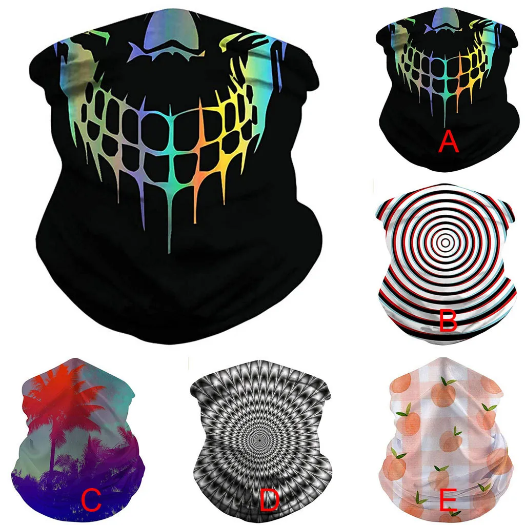 

Fashion Washable Print Face Mask Breathable Unisex Scarf Outdoor Sport Headband Scarves Windproof Sun Protection Bandana Masks