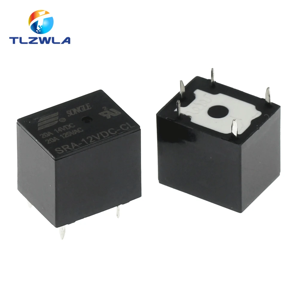 Реле питания постоянного тока SRA 05VDC CL 12VDC 24VDC 5Pin PCB Type в наличии 5 шт. В 12 24 20 А черное