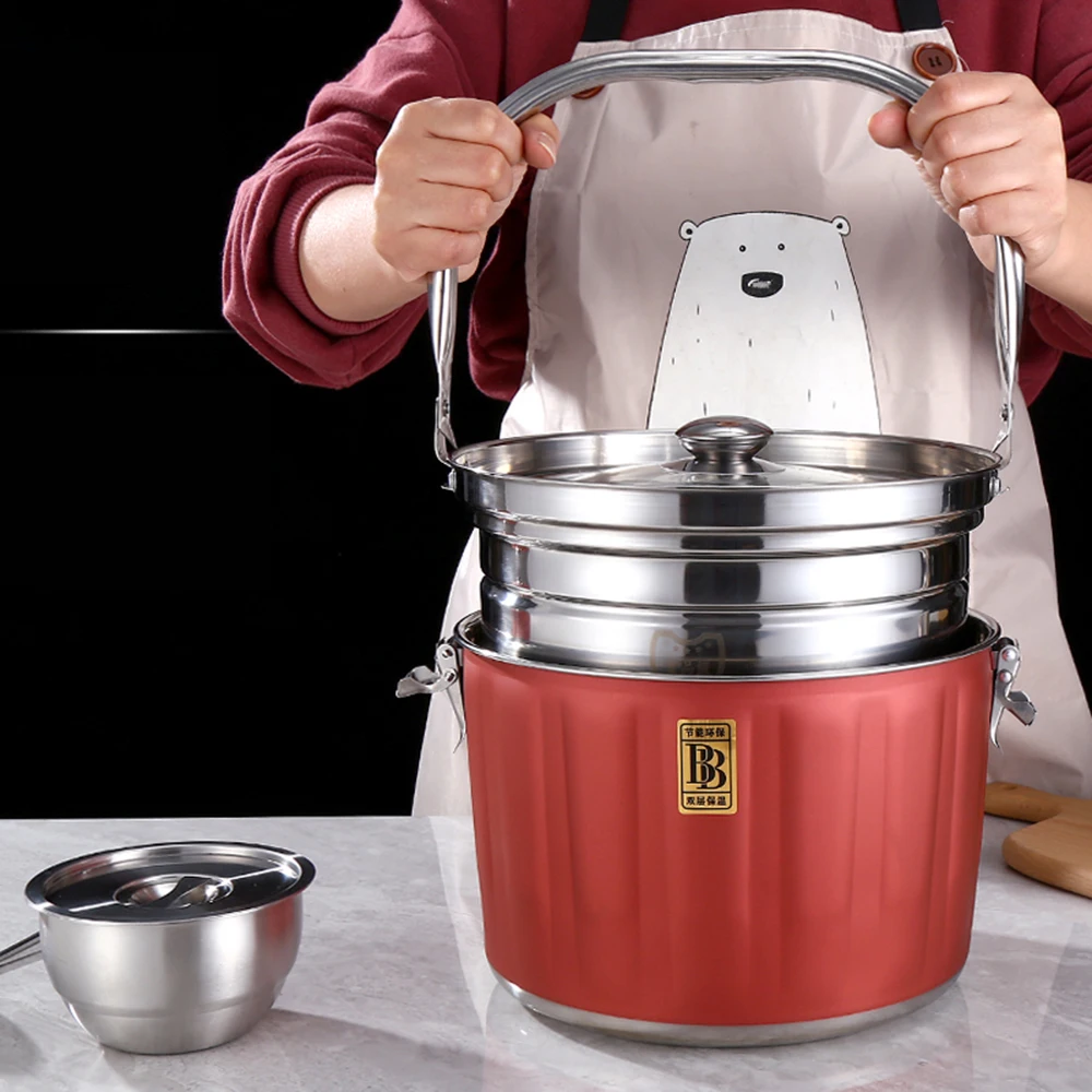 Толстый кастрюля из нержавеющей стали 304 для супа без огня 7 5 л обеда большой