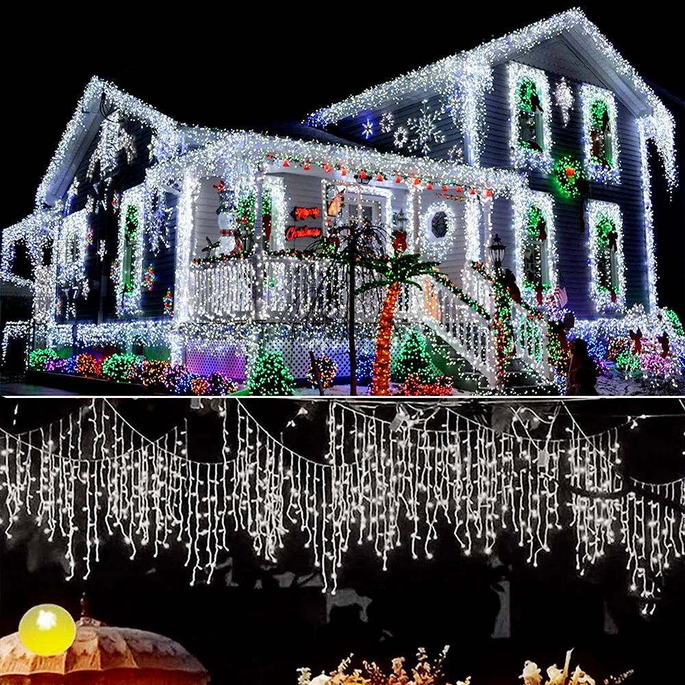 

Street Garland on The House Festoon Led Light New Year Christmas Lights Decor Festoon Icicle Curtain Light Droop 0.5/0.6/0.7M