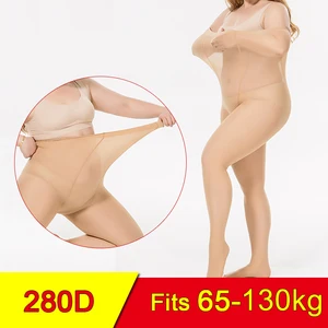 Осенние женские колготки 280D, блестящие эластичные бесшовные колготки большого размера с высокой талией и защитой от застежек, черные, белые, синие, желтые