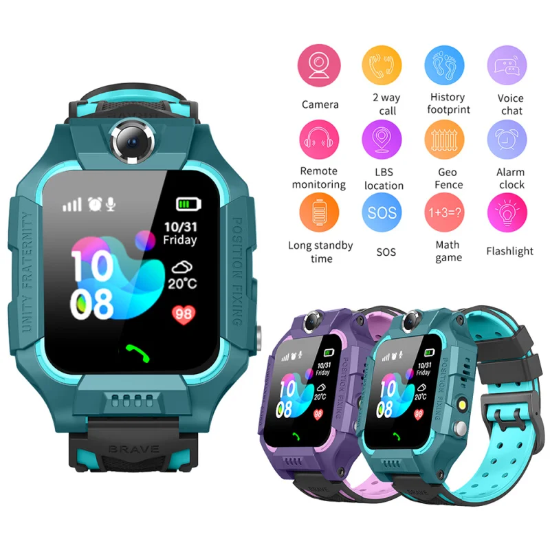 kids smart watch anti lost safe sos call bluetooth sim card camera waterproof for android boy girl cute smartwatch 2019 free global shipping