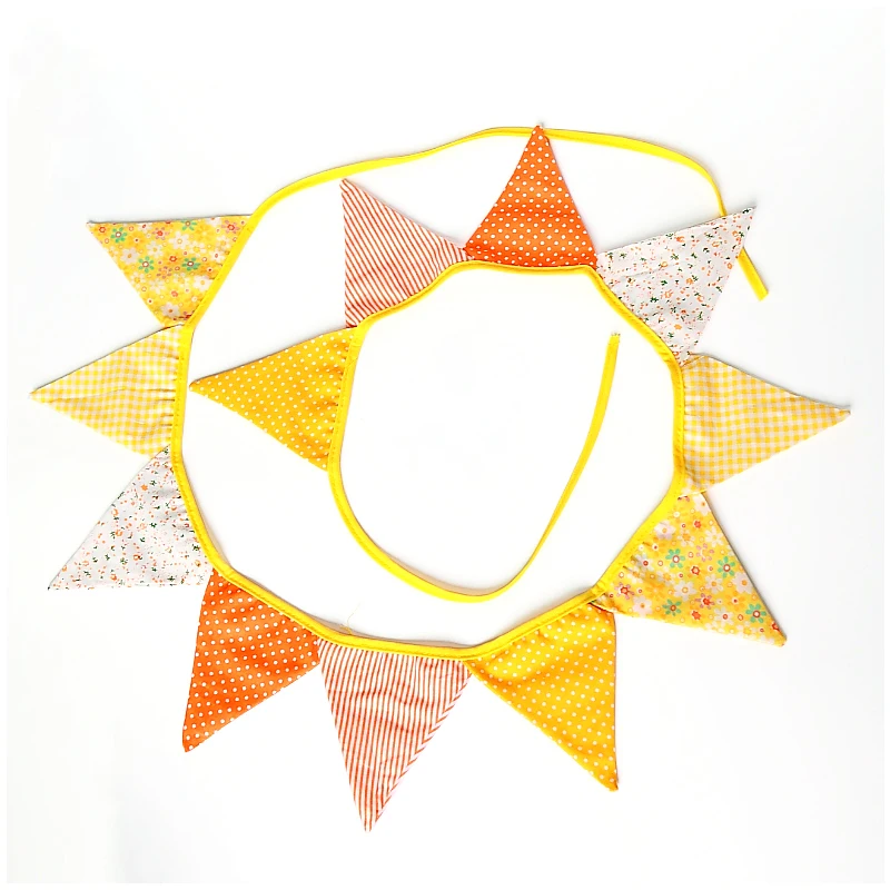 Флажки из хлопчатобумажной ткани 2 7 м 12 флажков тканевая гирлянда для свадьбы дня