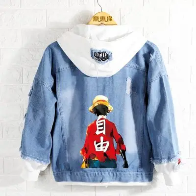 Новинка цельный худи аниме колыбельное пальто Мужская Женская модная джинсовая