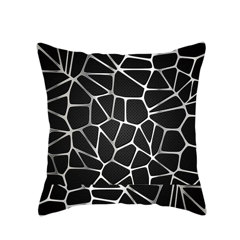 

45*45cm Home Pillow Case Pillow Cover Geometric Cushion Cover Black And White Striped Mesh Triangle Geometric Art Cushion Cover