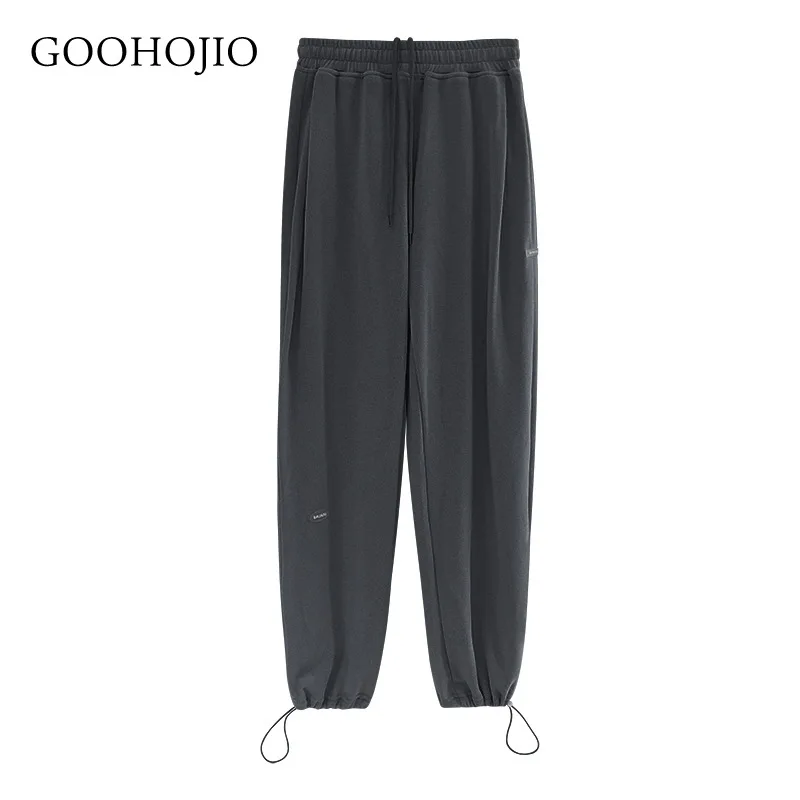 

GOOHOJIO 2021 New Spring and Autumn High Waist Sports Trouser Women Casual Loose Pants for Women Elastic Waist Women Chic Pants
