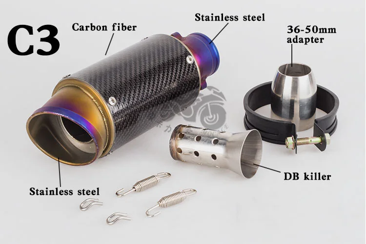 Мотоциклетный модифицированный глушитель 51 мм универсальная выхлопная труба из