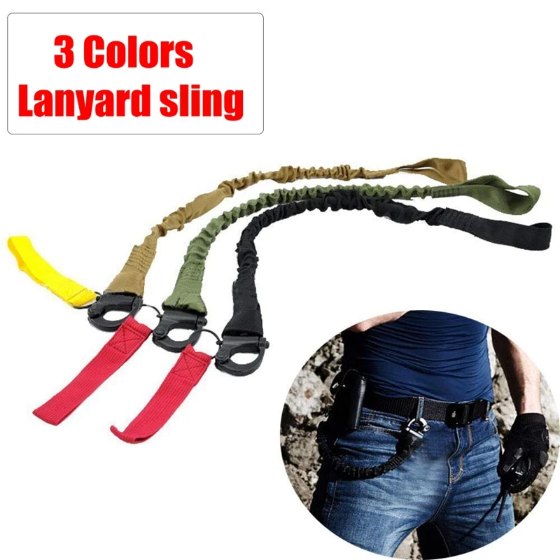 

Tactical Internal Bungee Elastic Sling Military Lanyard with Snap Hook