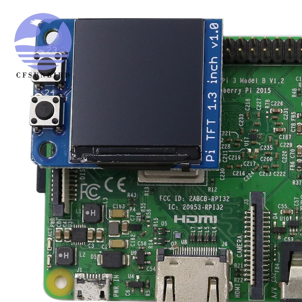 Mini Pi PiOLED TFT 1 3 дюймов 240x240 дополнительный OLED SPI интерфейс для Raspberry - купить по