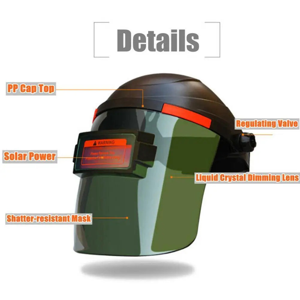 

Fully automatic dimming flip welding helmet, anti-glare head-mounted pc transparent mask, anti-argon arc welding glasses