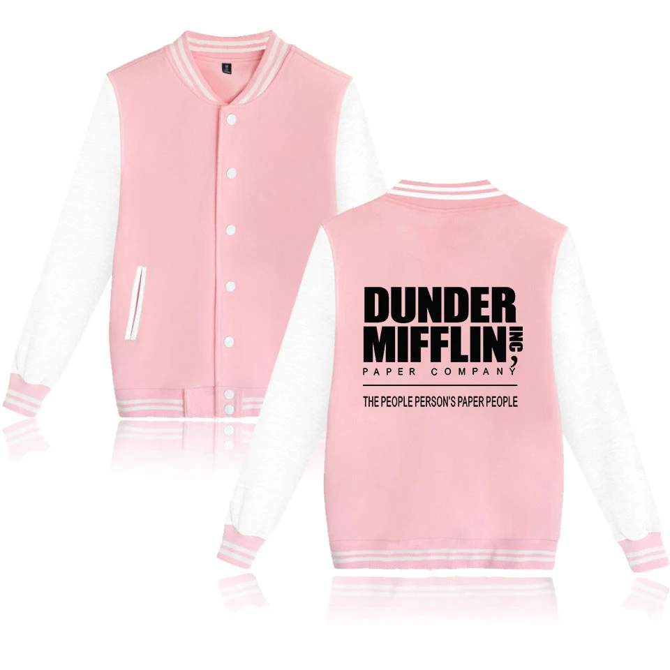 

The Office TV Show Dunder Mifflin Custom Sportswear Baseball Unisex Long Sleeve Jacket Casual Streetwear Clothes xxs-4xl
