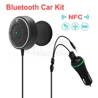 wireless car charger handsfree dual usb charger kit bluetooth 4 0 stereo music receiver 3 5mm aux input jack support fast nfc