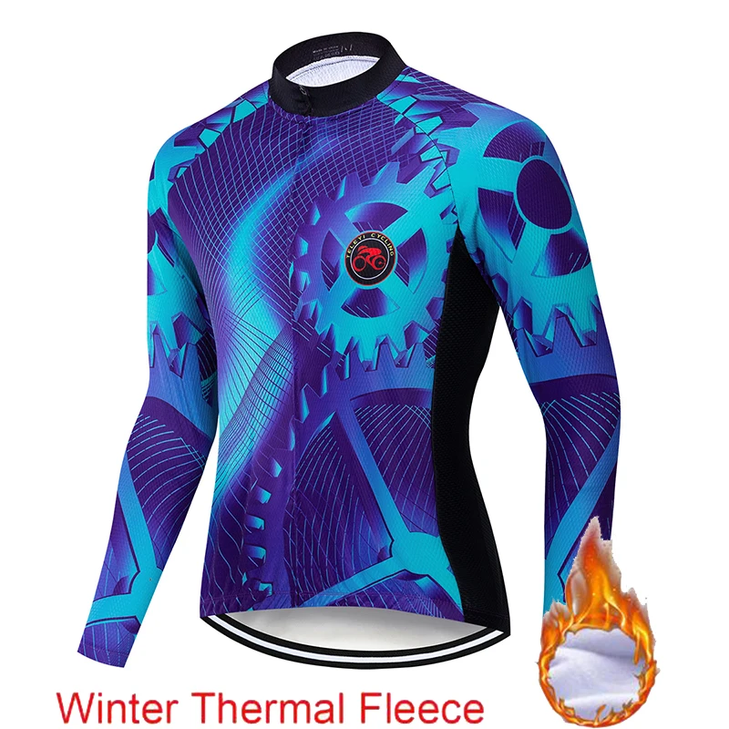 Ropa ciclismo теплая Зимняя Теплая Флисовая велосипедная одежда, мужская Трикотажная одежда, костюм для езды на велосипеде, MTB Одежда, комбинезон, комплект - Цвет: Cycling Clothes